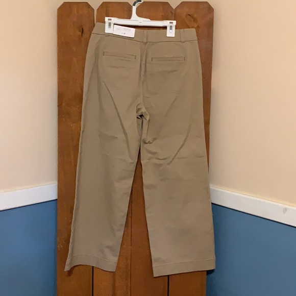 Loft Outlet High Rise Slim Wide Leg Crop Kahaki Pant. - Picture 3 of 3